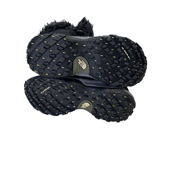 The North Face Womens Insulated Winter Boots Size 8 Black Faux Fur Trim - Picture 10 of 11